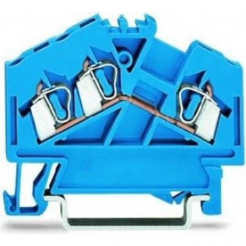 3-проводные проходные клеммы WAGO CAGE CLAMP® 2.5 мм для исполнений Ex i синие 1133232 3-проводные проходные клеммы WAGO CAGE CLAMP® 2.5 мм для исполнений Ex i синие 1133232