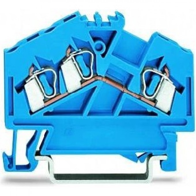 3-проводные проходные клеммы WAGO CAGE CLAMP® 2.5 мм для исполнений Ex i синие 1133232