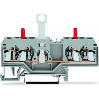 Клеммы 4-проводные с размыкателем WAGO CAGE CLAMP® 2.5 мм серые 1133235 Клеммы 4-проводные с размыкателем WAGO CAGE CLAMP® 2.5 мм серые 1133235