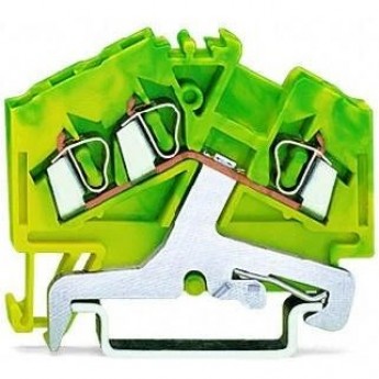 Клемма заземления WAGO 3-проводная CAGE CLAMP® 2.5 мм для DIN-рейки 1133243 Клемма заземления WAGO 3-проводная CAGE CLAMP® 2.5 мм для DIN-рейки 1133243