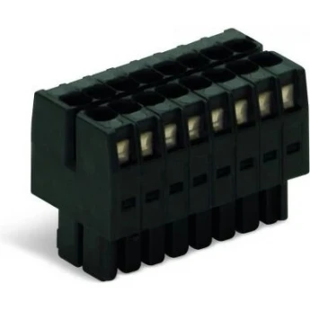 Розетка 1-проводная 2-рядная WAGO MCS MINI HD с защитой от неправильного подсоединения, шаг 3.5 мм, 10-полюсная, черная 1133347
