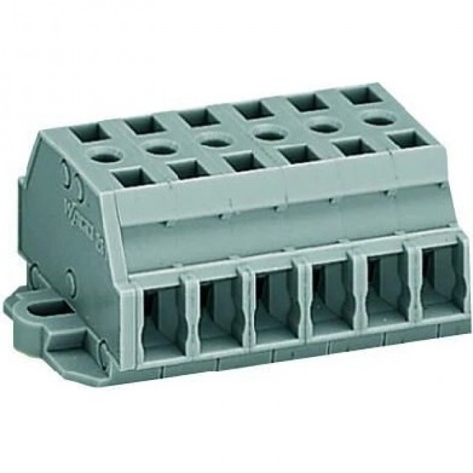 Клеммная колодка 2-проводная WAGO CAGE CLAMP® 6-полюсная с крепежными фланцами 2.50 мм 1135594