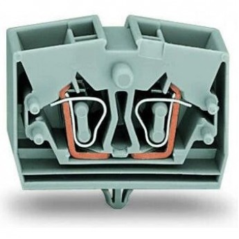 Клеммы 4-проводные без кнопок с защелкивающейся монтажной ножкой WAGO CAGE CLAMP® 2.50 мм серые 1135860 Клеммы 4-проводные без кнопок с защелкивающейся монтажной ножкой WAGO CAGE CLAMP® 2.50 мм серые 1135860