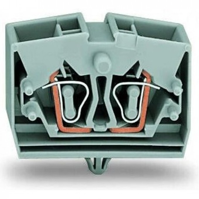 Клеммы 4-проводные без кнопок с защелкивающейся монтажной ножкой WAGO CAGE CLAMP® 2.50 мм серые 1135860