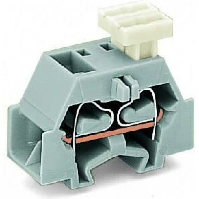 Клеммы 4-проводные WAGO CAGE CLAMP® с нажимной кнопкой и крепежным фланцем, 2.5 мм 1136355