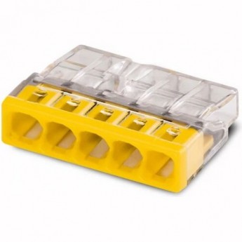 Клемма компактная 5-проводная с контактной пастой WAGO для проводов 0..5 мм² 449025 Клемма компактная 5-проводная с контактной пастой WAGO для проводов 0..5 мм² 449025