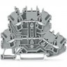 Двухуровневые проходные клеммы WAGO TOPJOB® S Push-in CAGE CLAMP® 2,5 мм серые 850746